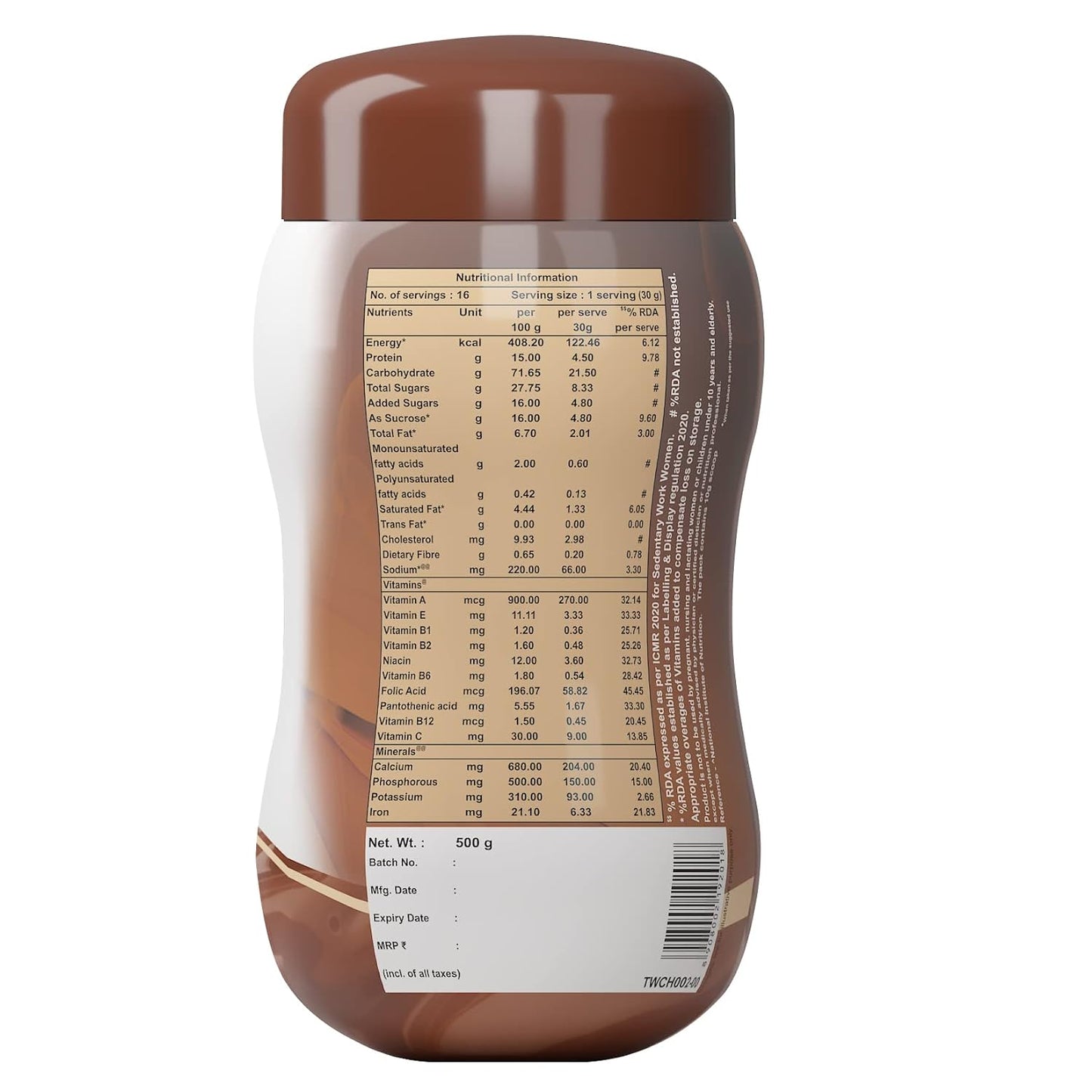 Endura Mass Weight Gainer Powder Chocolate - 500 gms