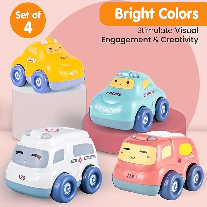Kidology Push & Go Baby Car Toy Set Friction Powered