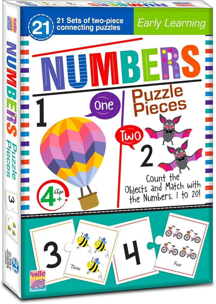 Hello Friend Numbers Jigsaw Puzzle Connecting 2-Piece  for Kids, Childrens and Toddlers – Early Learning Educational