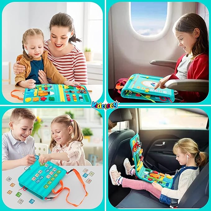 Kidology Montessori Busy Board Toy to Develop Basic Skills Multicolor