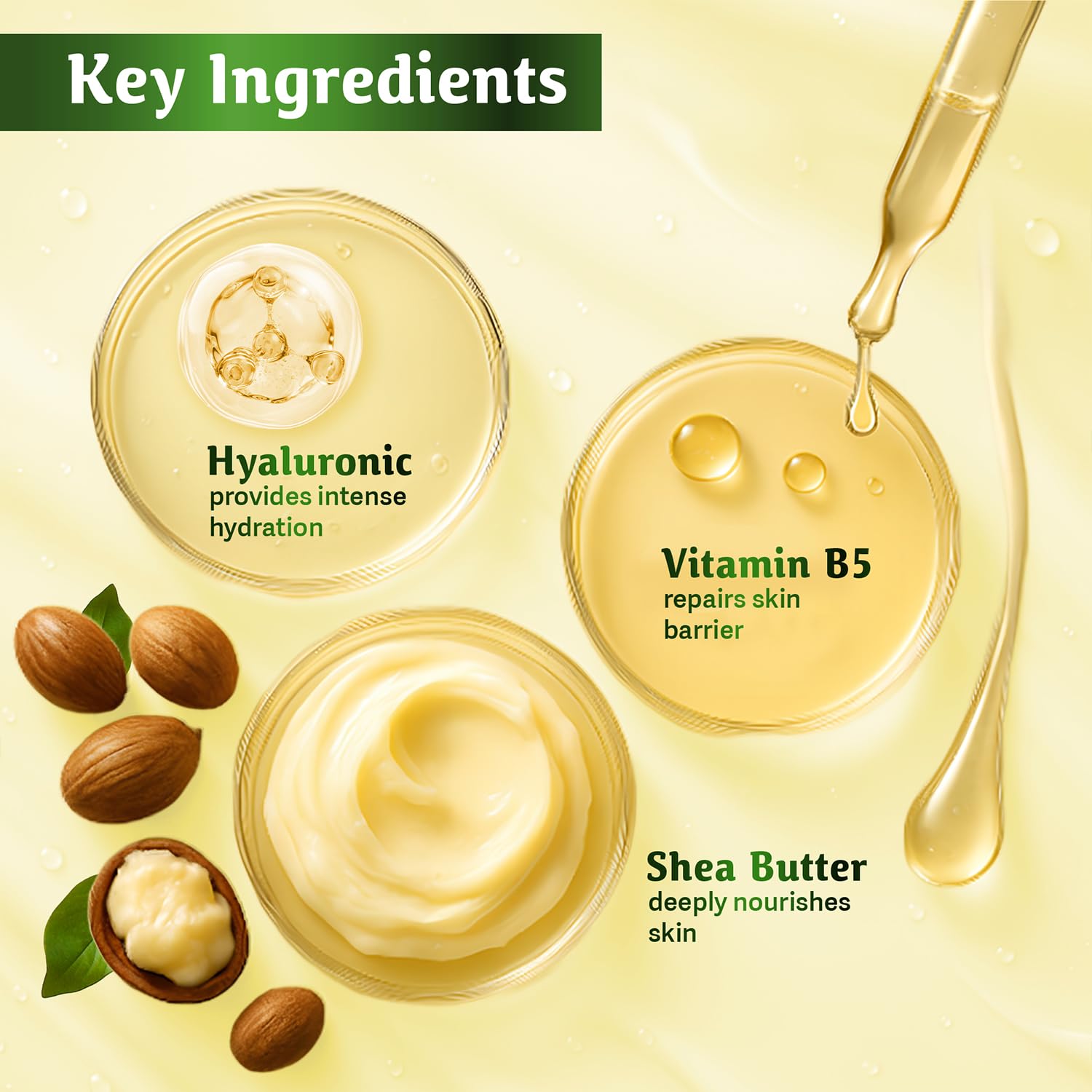 Nyle Serum Body Lotion for All Skin Types | Shea Butter + Hyaluronic + Vitamin B5 | Lightweight, Non-Sticky | 48H Moisturization | Deep Nourish & Soft Skin | 400ml