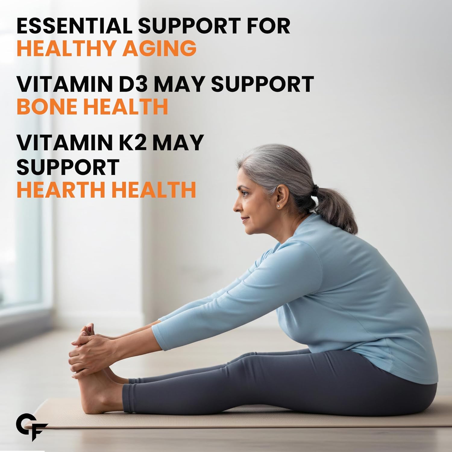 Carbamide Forte Vitamin D3 K2 Supplement | Vitamin K2 MK7 To Support Bone & Heart Health | Veg D3 - Lichen - 60 Tablets