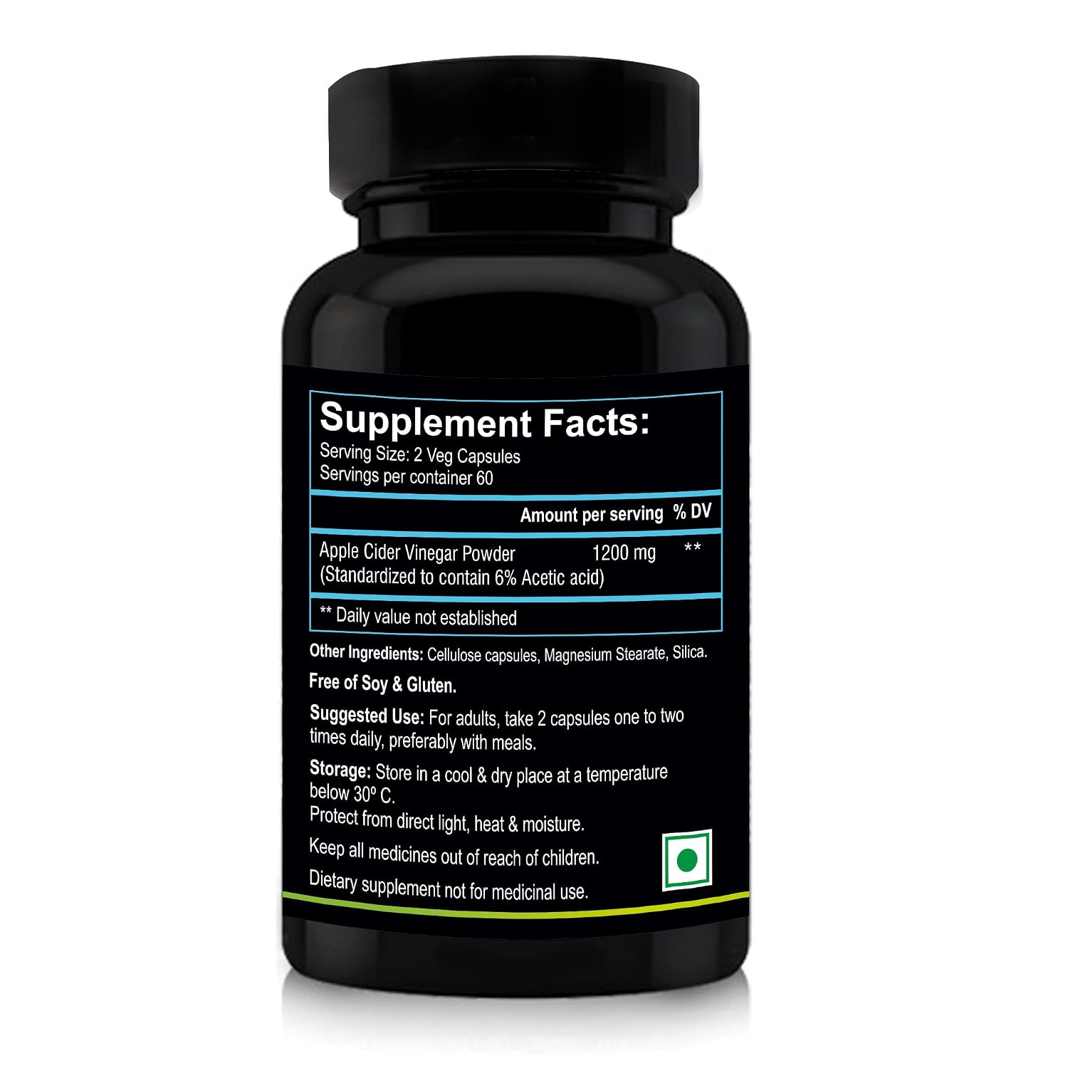 Nutriosys Apple Cider Vinegar 1200mg - 90 Veg Capsules (Pack of 1)