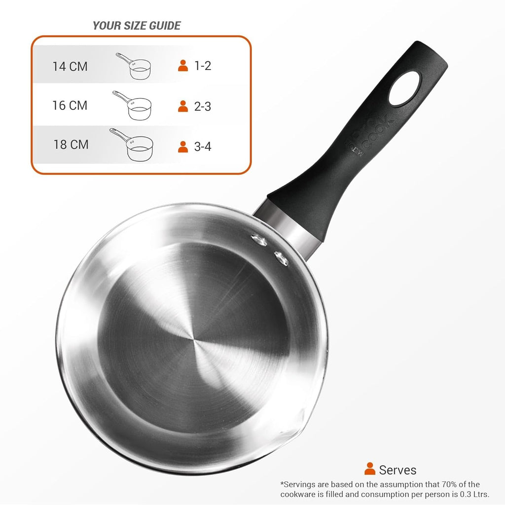 Milton ProCook Stainless Steel Sauce Pan with Bakelite Handle