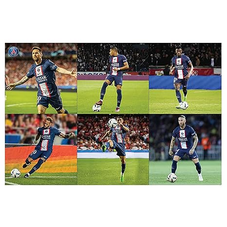 Popcorn Games & Puzzles Kid Premiership Soccer Paris Saint Germain 486 Zigsaw 12+Messi Neymar