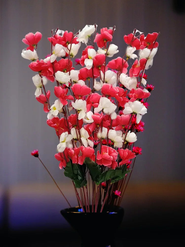 Artificial Flowers Bunch Cherry Blossom Ideal for vase Without vase Maroon Mix 55 cm Height Fabric