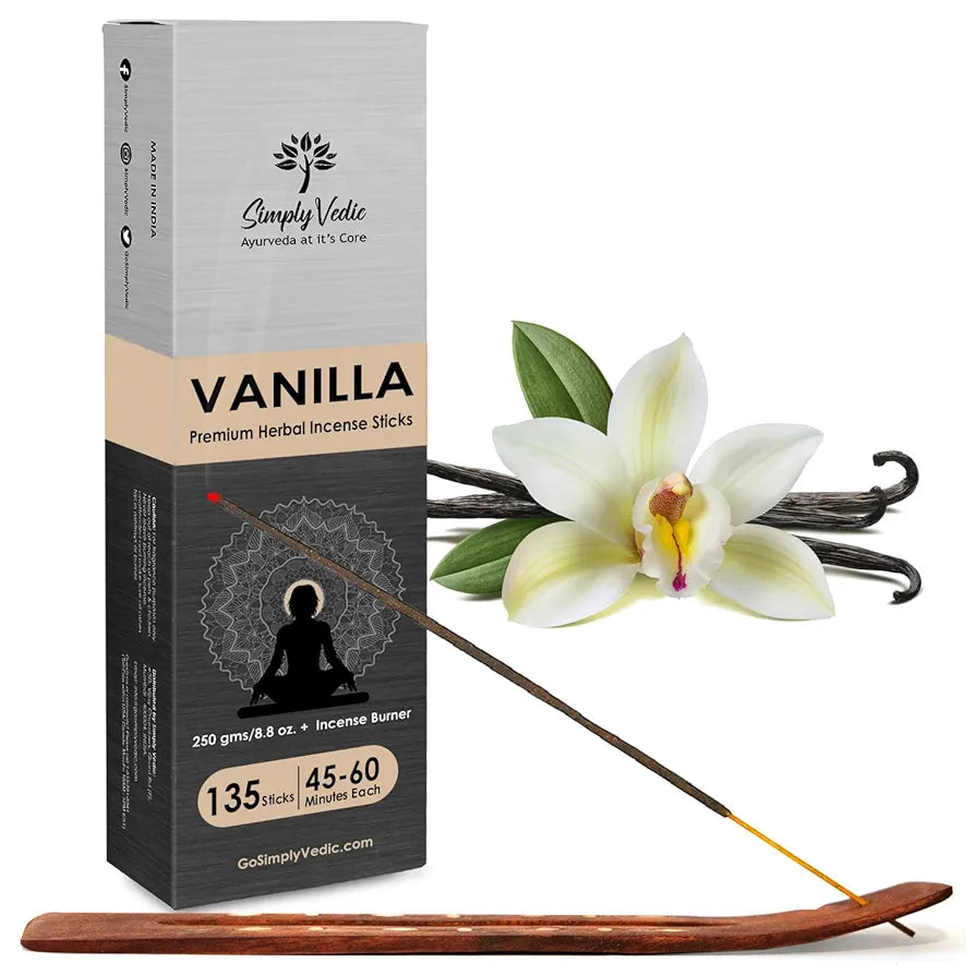 Simply Vedic Vanilla Incense Sticks  Pack Charcoal-Free