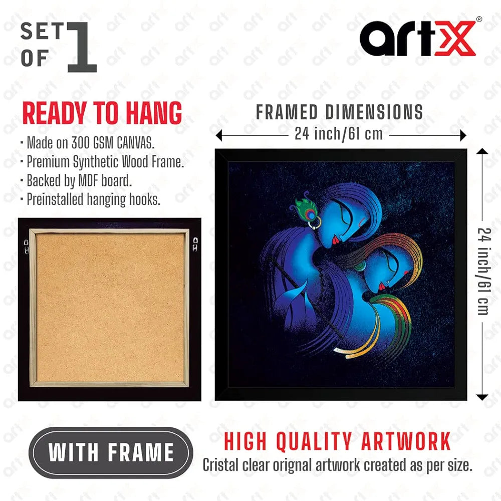 ArtX Radha Krishna Eternal Love Abstract Big Canvas Painting