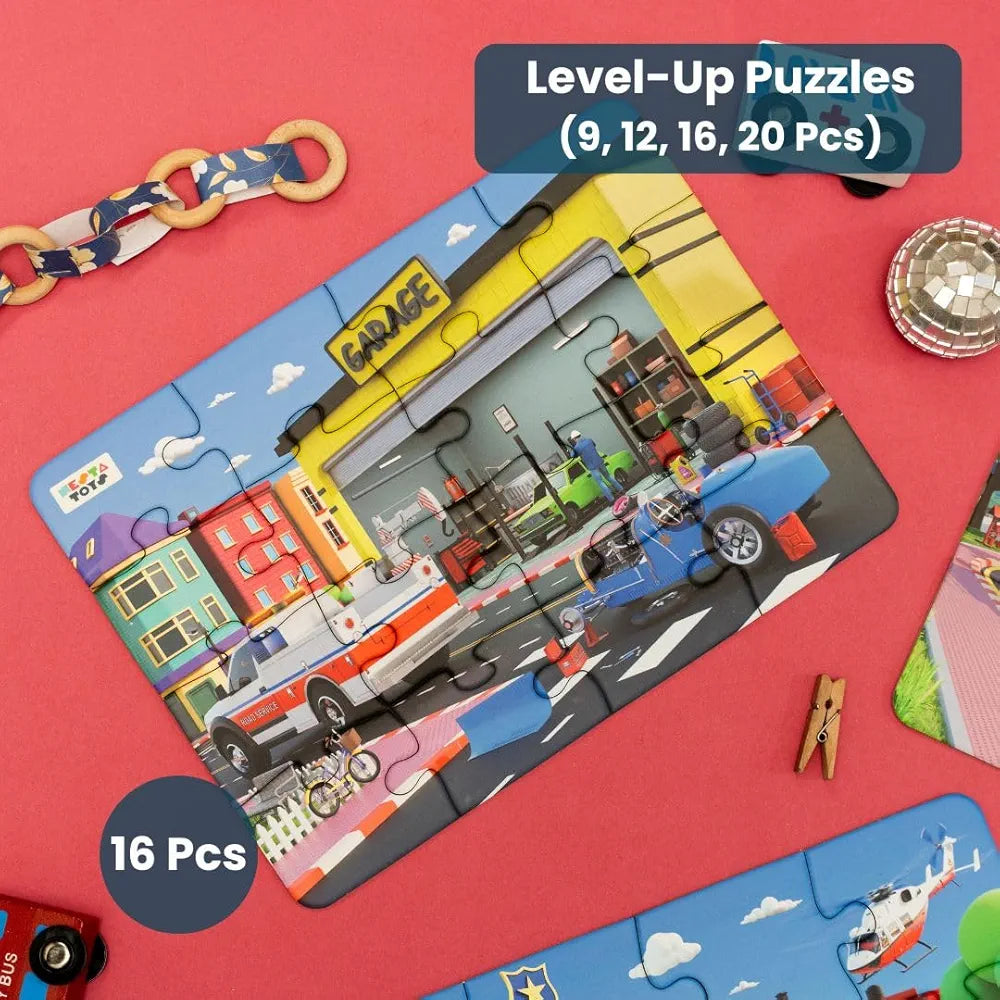 Nesta Toys Floor Puzzle & Game 4 in 1 Jigsaw Puzzle Emergency Vehicles Educational Toy Gifts for Boys & Girls Ages 2, 3, 4, 5, 6 Years Car Toys for Kids