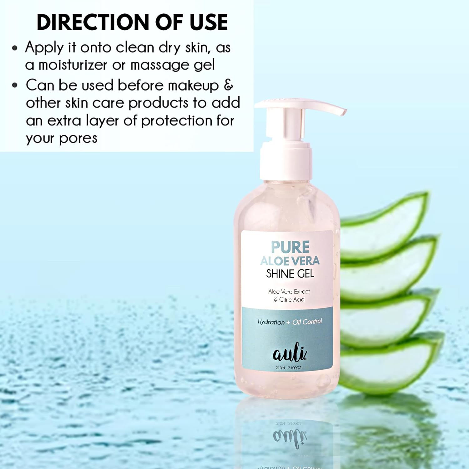 Auli Pure Aloe Vera Shine Gel - 210 ml
