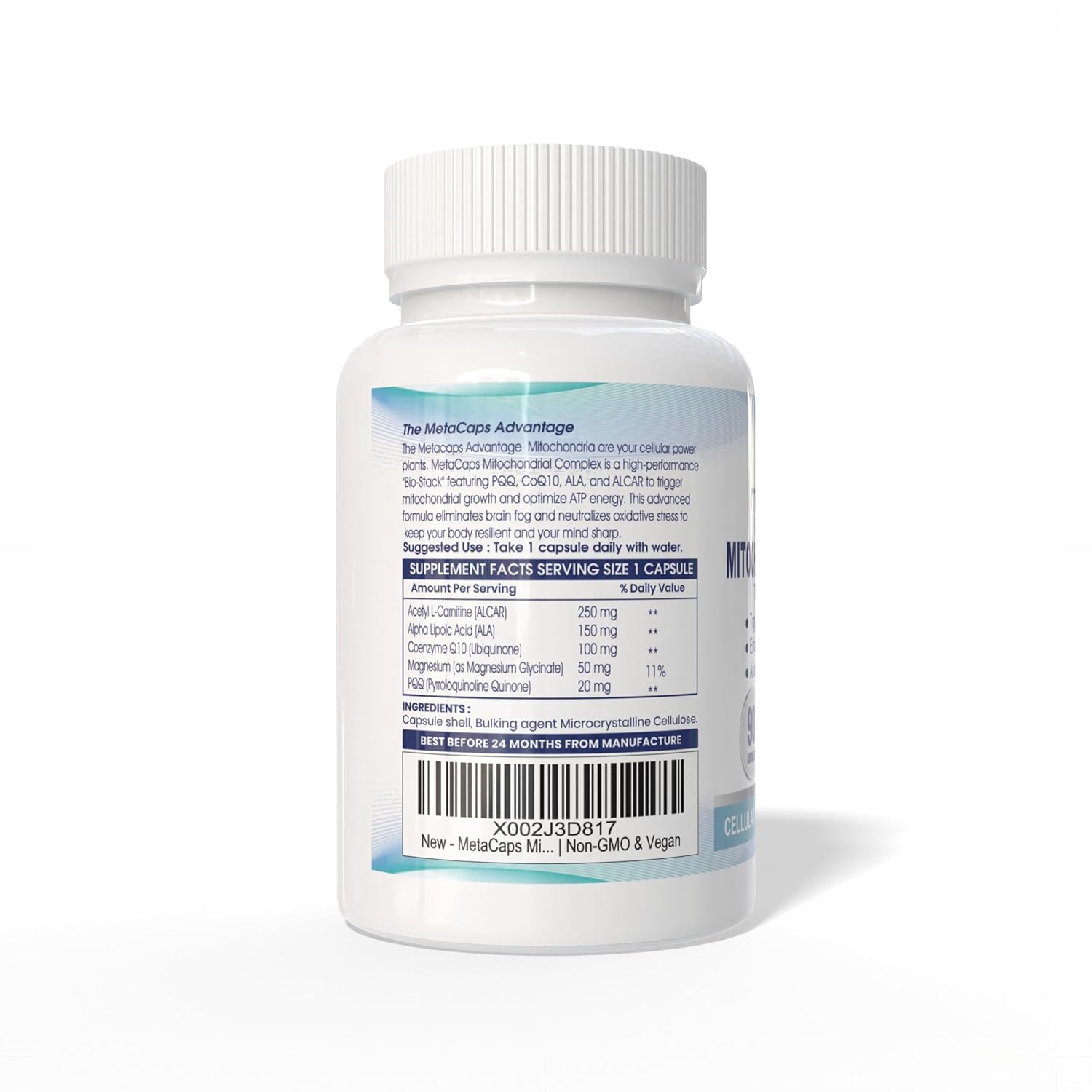 MetaCaps Zinc Bisglycinate – 90 Veg Capsules | High Absorption Chelated Zinc for Maximum Bioavailability | Gentle on Stomach & Non-Nausea Formula | Supports Immune Defense, Skin Health & Hormonal Balance | Vegan & Non-GMO Supplement