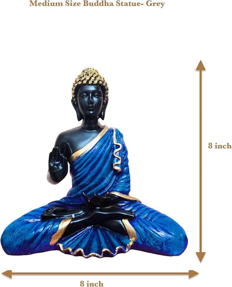 Alila Meditating Buddha Idol Statue Showpiece for Home Garden Living Room 8 inches 20cm