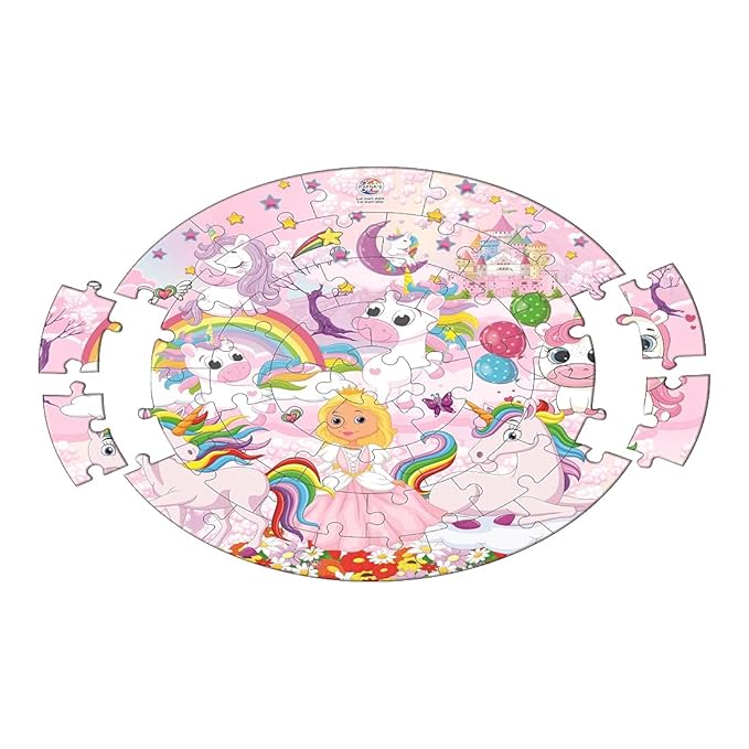 Ratna's Kiddy Round Jigsaw Puzzle for Kids | 40 Pieces Puzzle | Unicorn