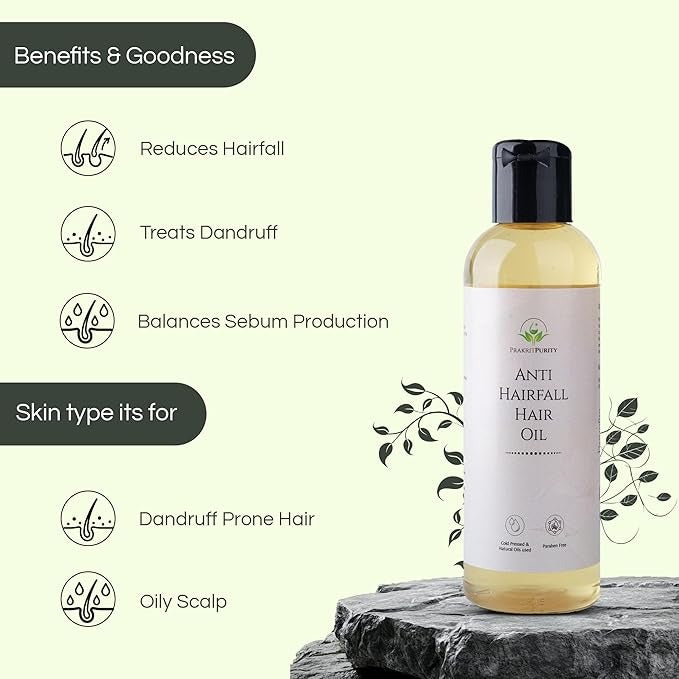 PrakritPurity Anti Hairfall Hair Oil With Thyme & Tamanu Oil - 100 ml