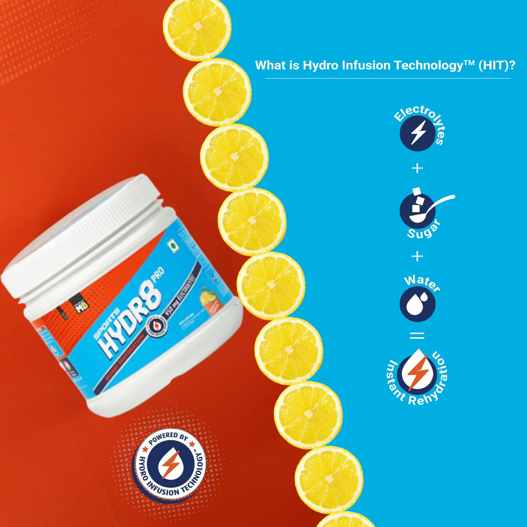 MuscleBlaze Sports Hydr8 PRO (Lemon Lime, 300g, 30 Servings) 950mg Electrolytes | For Instant Rehydration & Energy