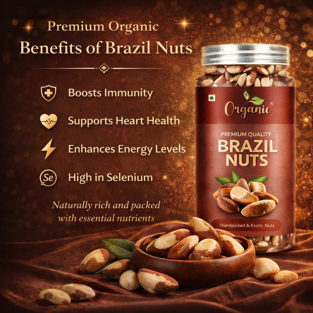 Organic Brazil Nuts, 50gm (Rich in Selenium | Superfood | Have 1 Daily | Product of Peru)