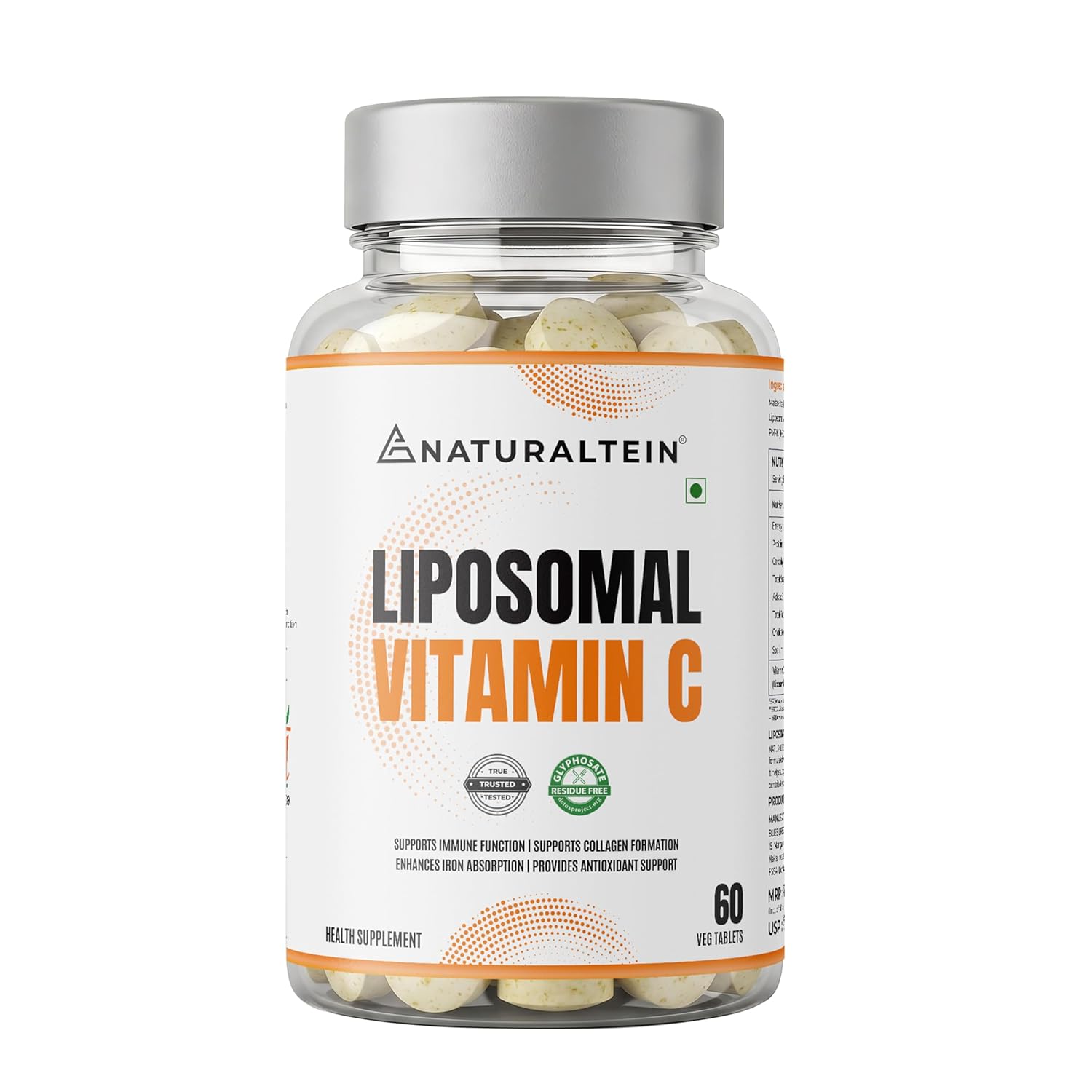 Naturaltein Liposomal Vitamin C | 5X Enhanced Absorption | Antioxidant Supporting Immune Function, Skin Repair, Collagen Synthesis & Oxidative Stress Defense | 60 Capsules