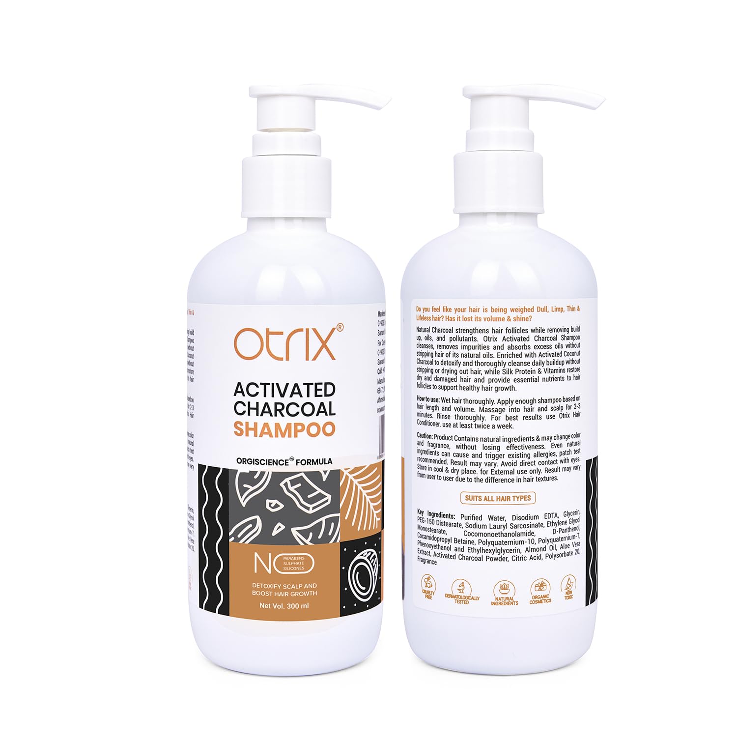Otrix Activated Charcoal Shampoo - 300 ml