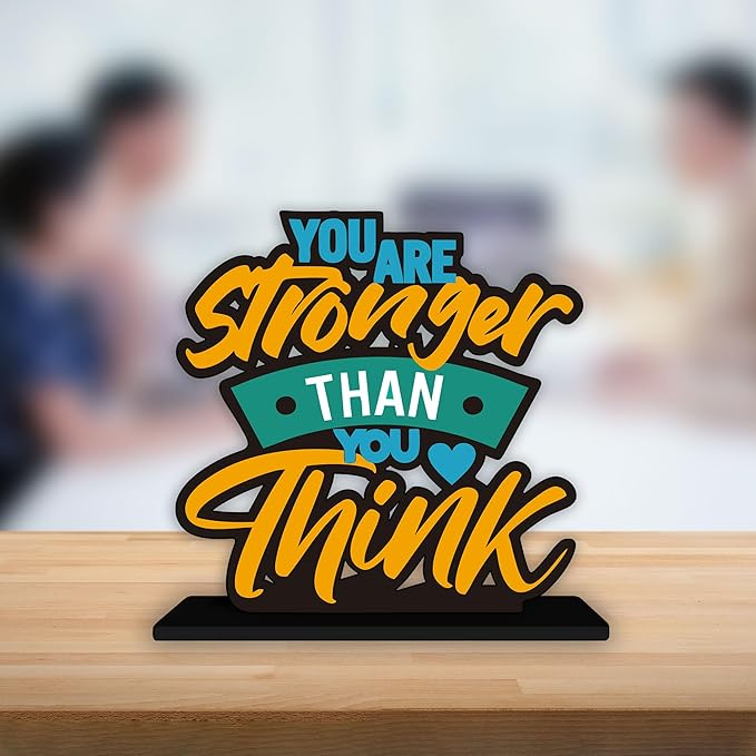 Art Vibes Artvibes Wooden Idols and Figurine You Are Stronger Than You Think Motivational Quote Table Decoration for Office Desk