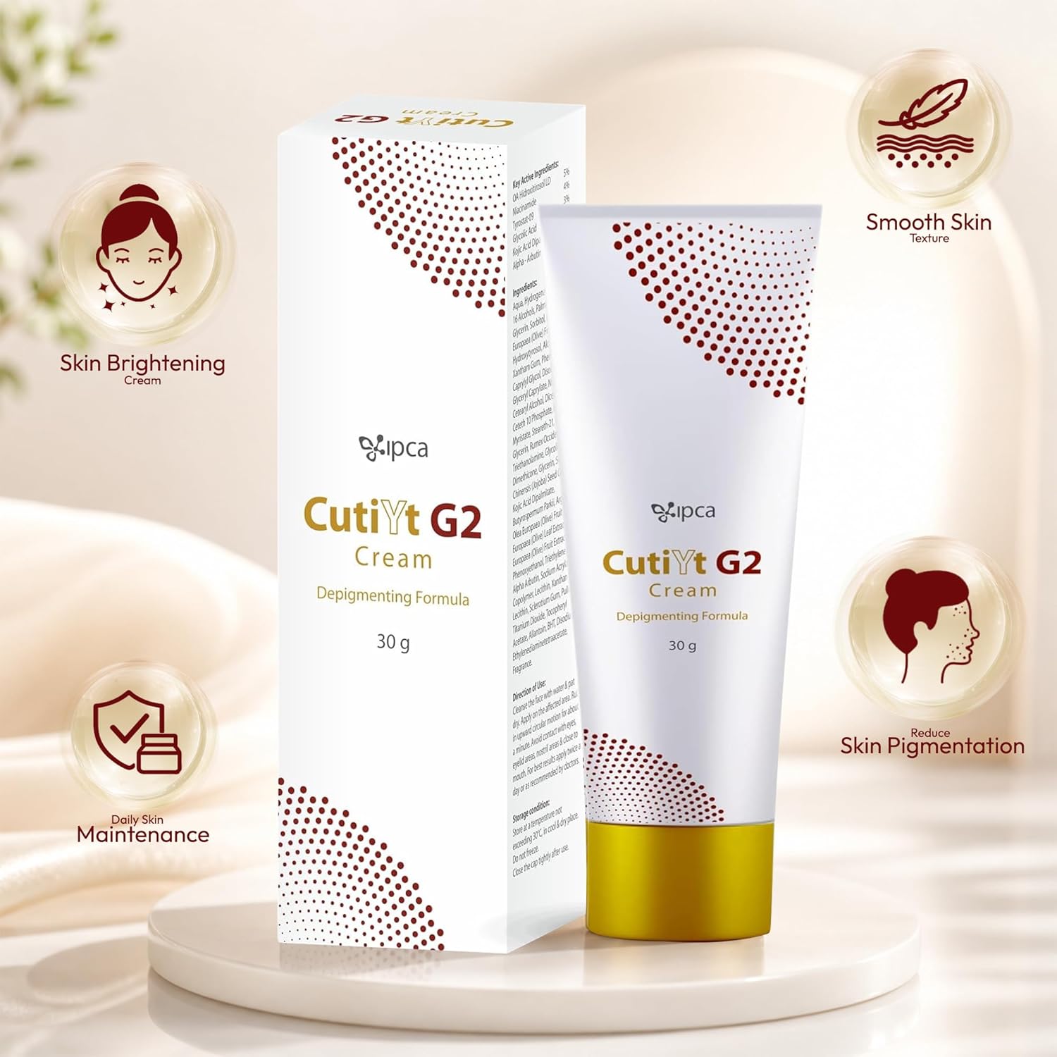 Ipca CutiYt G2 Cream â€“ 30gm Skin Tone Correcting & Pigmentation Maintenance Cream | Hydrating Formula for Even, Clear & Smooth Skin | Suitable for Sensitive & Long-Term Use