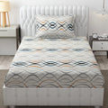 Fresh From Loom Bedsheet Single Size Microfiber Bed Sheet for Single Bed Floral Design Bed Spread with 1 Pillow Covers 144 TC White