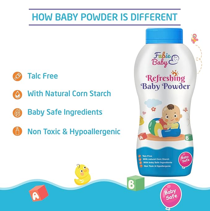 Fabie Baby Talc Free Natural Baby Powder for New Born - 200 Gms