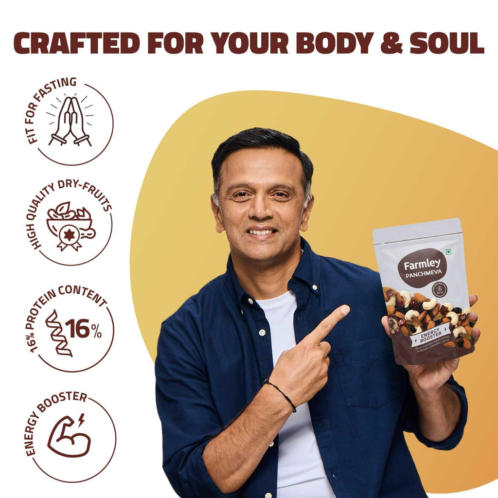 Farmley Panchmeva Dry Fruits Mix, 160g, I Fit for Fasting | Healthy Snacks Mixed Nuts Cotain Almonds, Cashews, Dates, Black Raisin, Green Raisin