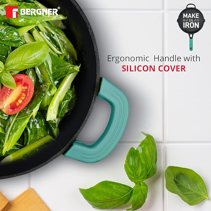 Bergner Elements Cast Iron 27 Cm | 3.8 Litres Kadai