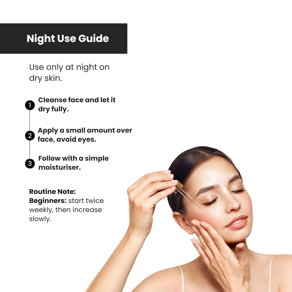 The True Therapy 0.5% Retinol Face Serum for Anti-Aging, Lightweight Night Face Serum with Retinol, Bisabolol & Squalane Reduce Fine Lines & Wrinkles | For Women & Men â€“ 30 ml