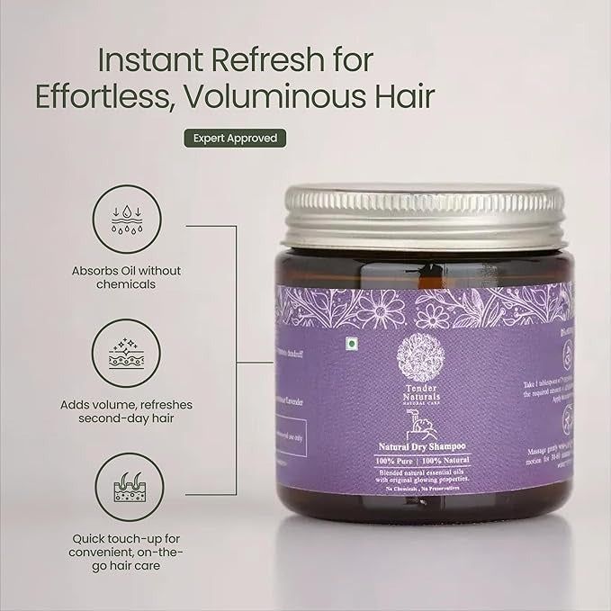 Tender Naturals Dry Powder Shampoo - 100 gms
