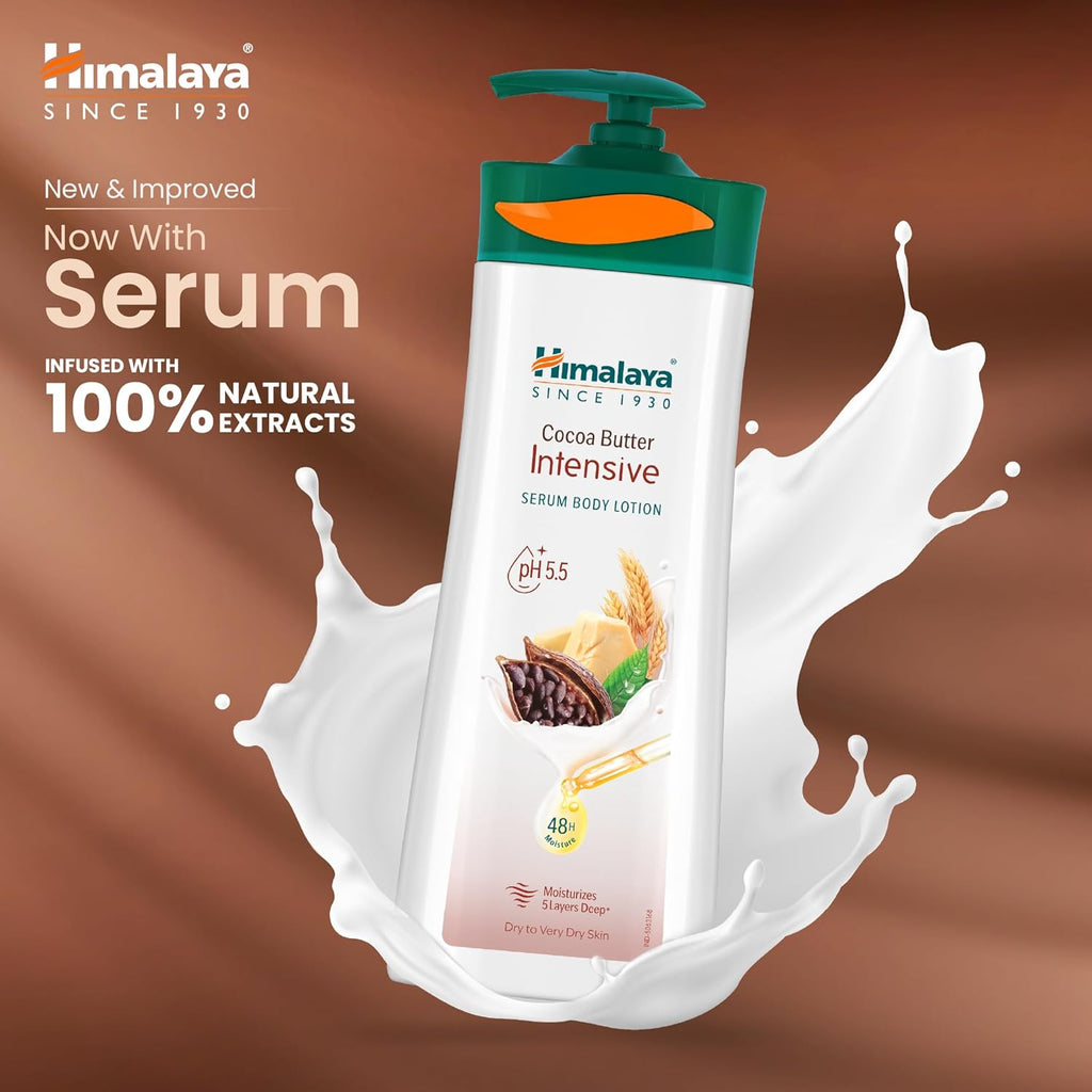 Himalaya Cocoa Butter Intensive Serum Body Lotion 400ml | 48 H Moisturization | pH 5.5 | With Cocoa Butter & Wheat Germ Oil Extracts| For Dry Skin