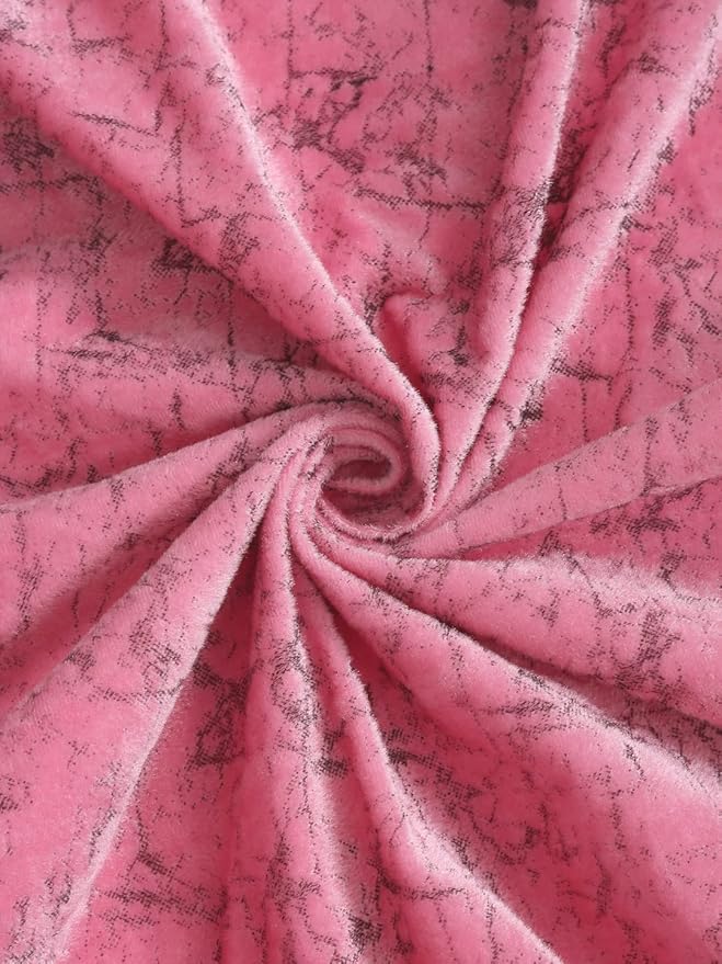 Cortina 2 Piece Solid Design Panel Eyelet Velvet Door Curtains | 7 Feet | Pink