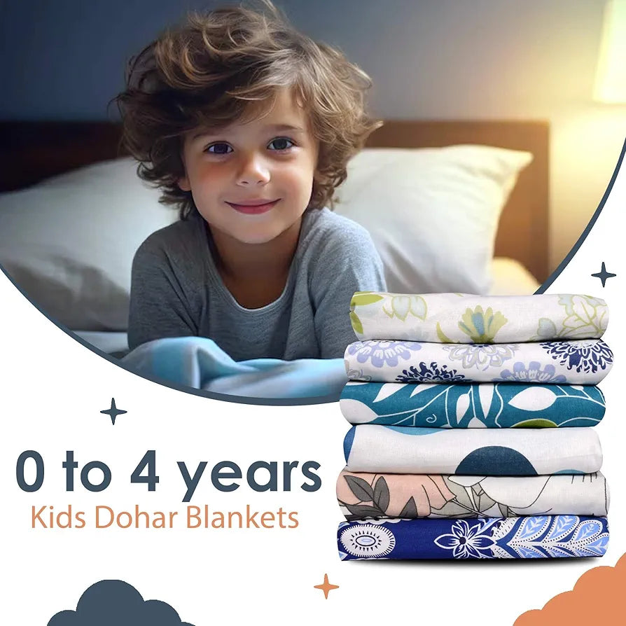 Divine Casa Cotton 120 GSM New Born All Season Ultrasoft Single Baby Blanket for Babies Colour Clematis Blue