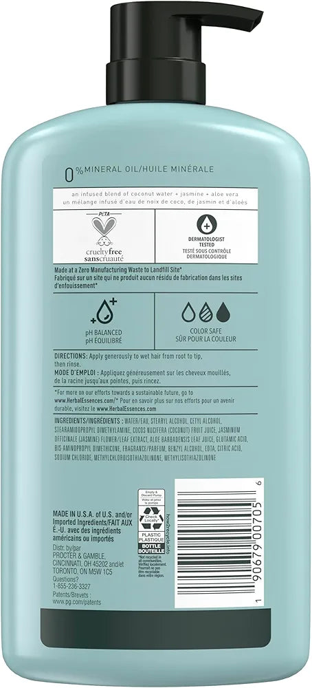Herbal Essences Hydrate Hydrater Conditioner with Coconut Water & Jasmine - 865 ml