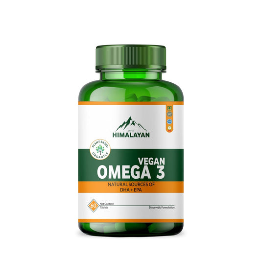 Divya Himalayan Vegan Omega 3-6-9 Tablets | 100% Natural & Vegan Omega Fatty Acids | Supports Heart, Brain, Joint & Skin Health | 60 Tablets