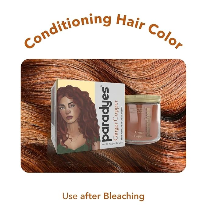 Paradyes Semi-permanent Ginger Copper Diy Conditioner Based Hair Colour - 120 Gms