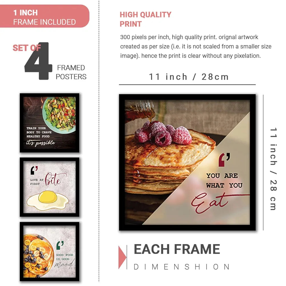 Kotart Paper You Me & Samosa Photo Frames For Kitchen And Restaurant Set Of 8 - Design011