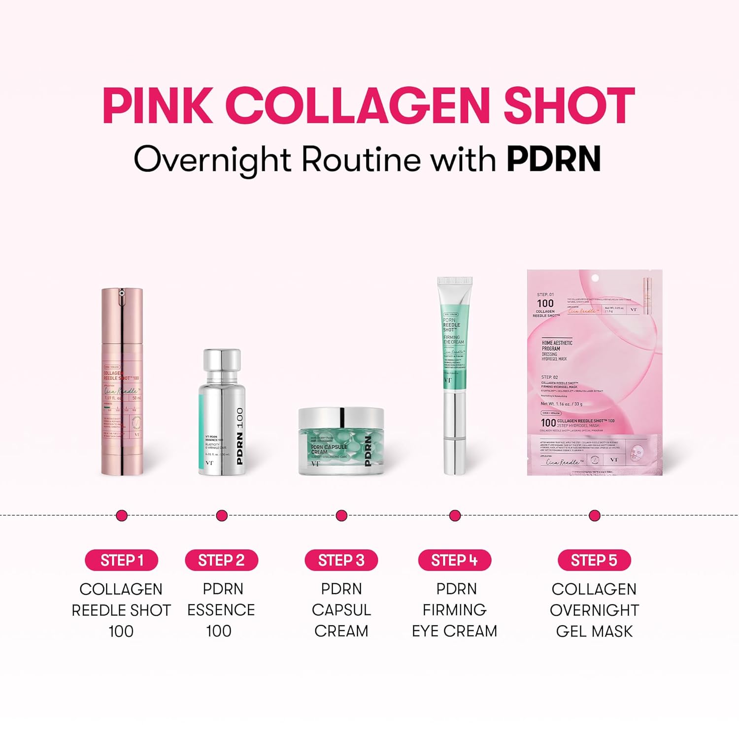 VT COSMETICS Collagen Reedle Shot 100 â€“ Korean Skincare Micro-Spicule Ampoule with Collagen for Hydration Support, Skin Elasticity Care, Smooth Texture and Lightweight Absorbing Serum | 50ml