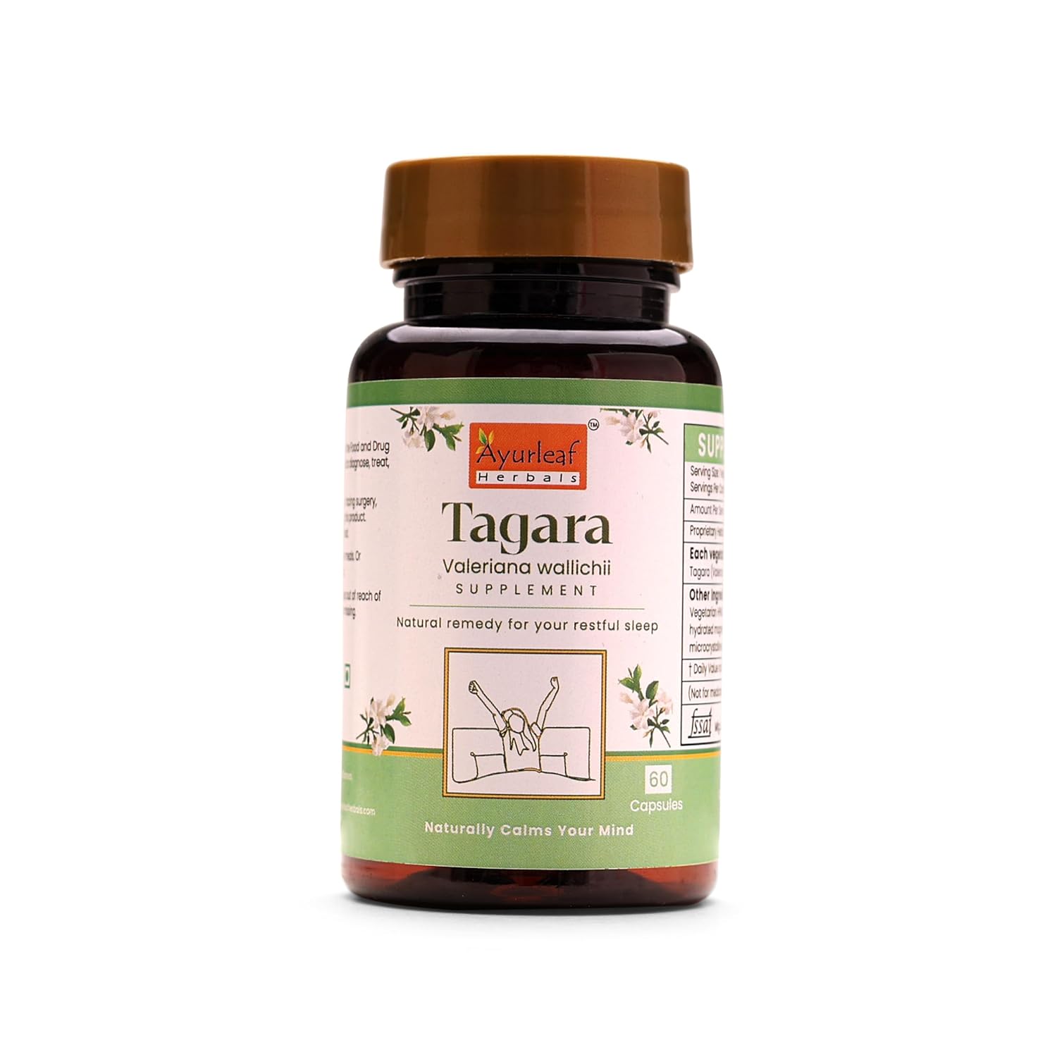 Ayurleaf Herbals Tagara Capsule - 60 Caps (Pack of 2)
