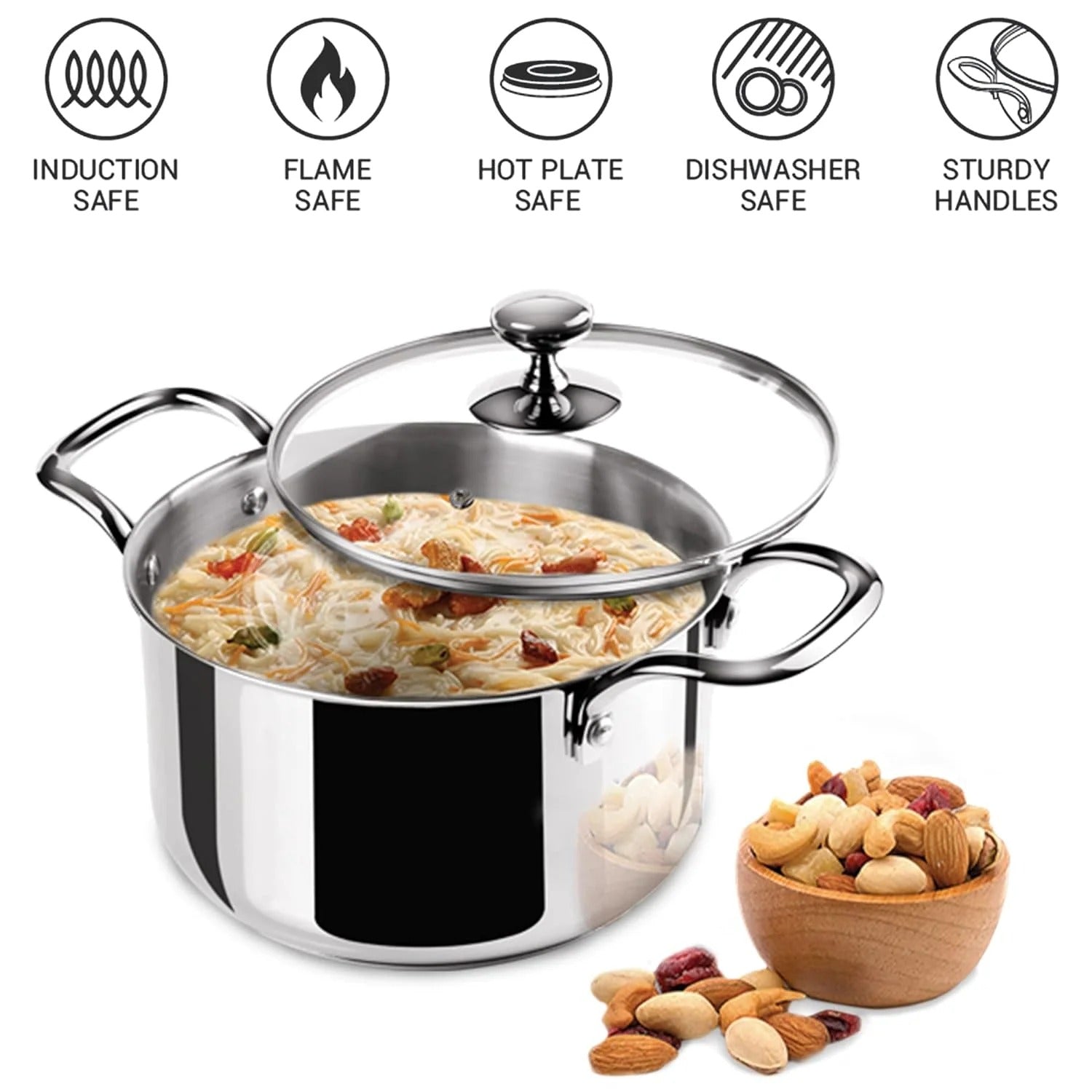 Milton ProCook Tri-Ply Stainless Steel Casserole with Lid