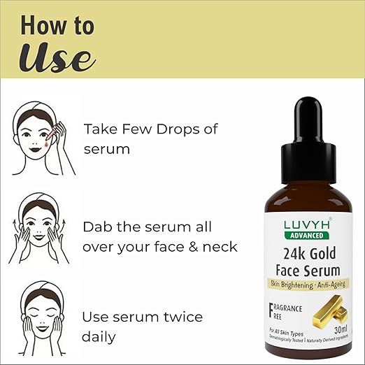 Luvyh 24K Gold Serum for Radiant Complexion - 30 ml