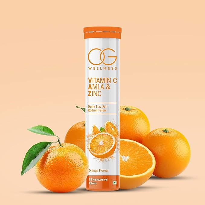 Og Beauty Wellness Vitamin C Amla&Zinc Effervescent Tablets - 15 Tab