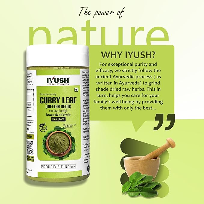 Iyush Herbal Ayurveda Organic Curry Leaves Powder - 100 gms