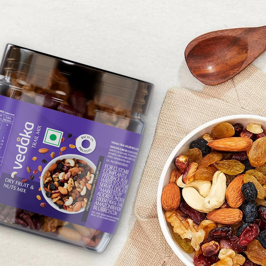 Vedaka Dry Fruits and Nuts Mix | 200 g | Almond, Cashew, Walnut, Pistachio, Cranberry and Raisin | Healthy Snacking