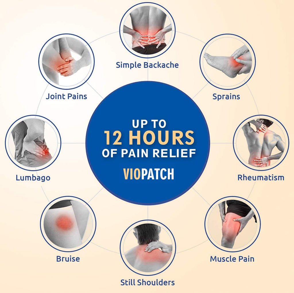 Viopatch Herbal Pain Relief Patch - Pack of 10 Patches | Instant Relief from Muscular Pain & Joint Pain| Natural Pain Relief Patches | No Side Effects