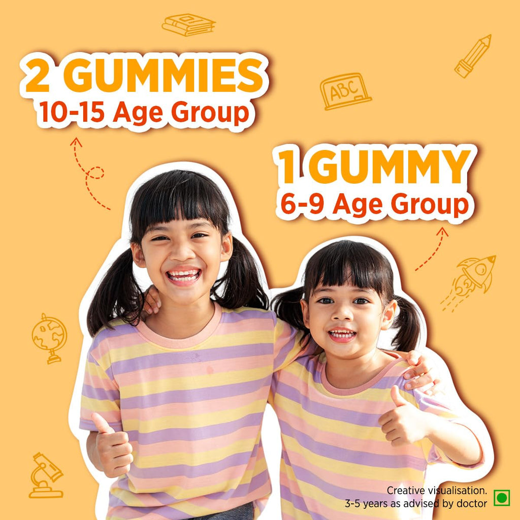 Centrum Kids- Multivitamin Gummies for Kids | Non-Habit Forming | With Zinc, Vitamin B, C, D for Overall Growth, Healthy Digestion, Eye Health, Immunity | Tasty Orange Flavour | Veg - 50 gummies