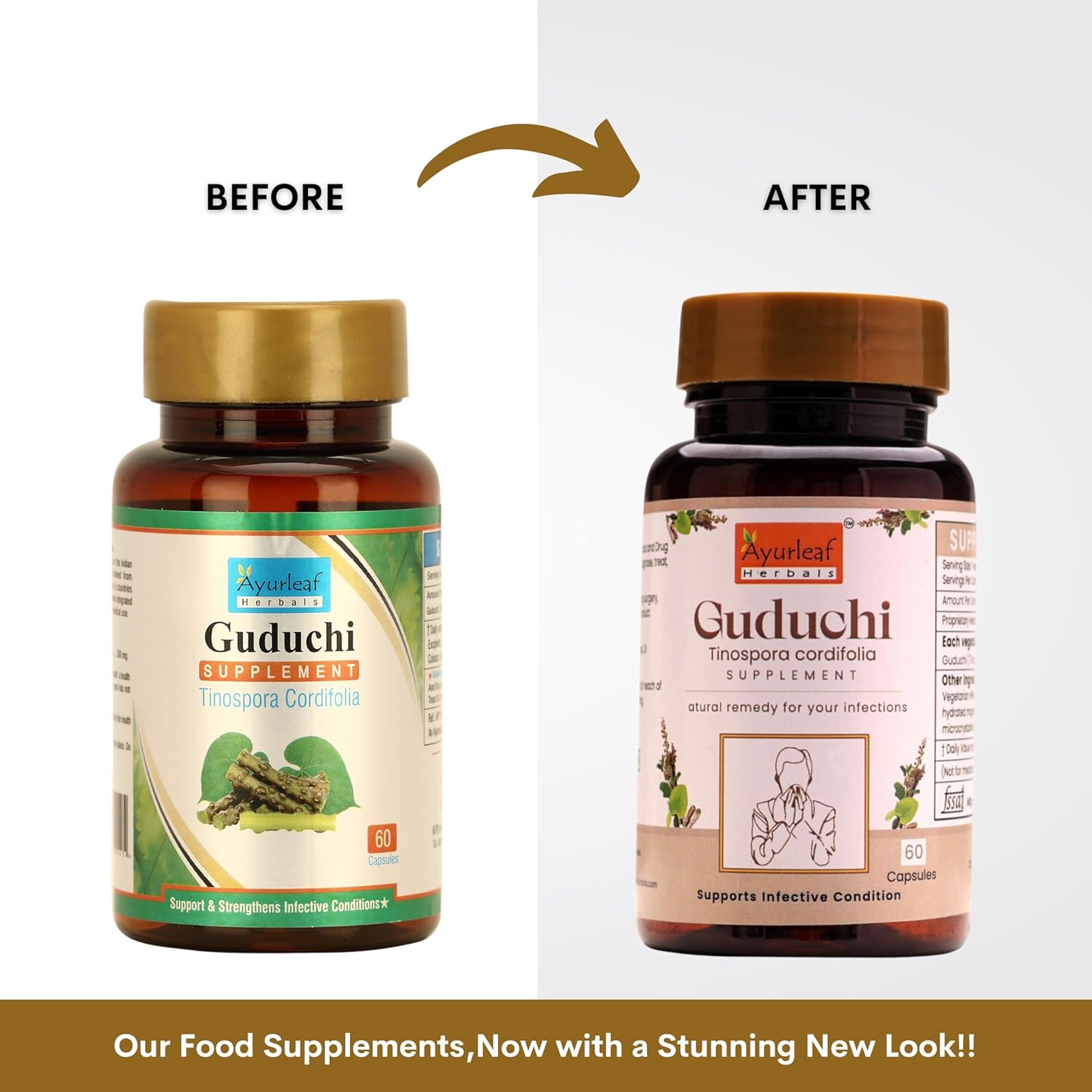 Ayurleaf Herbals Guduchi Capsule - 60 Caps (Pack of 2)