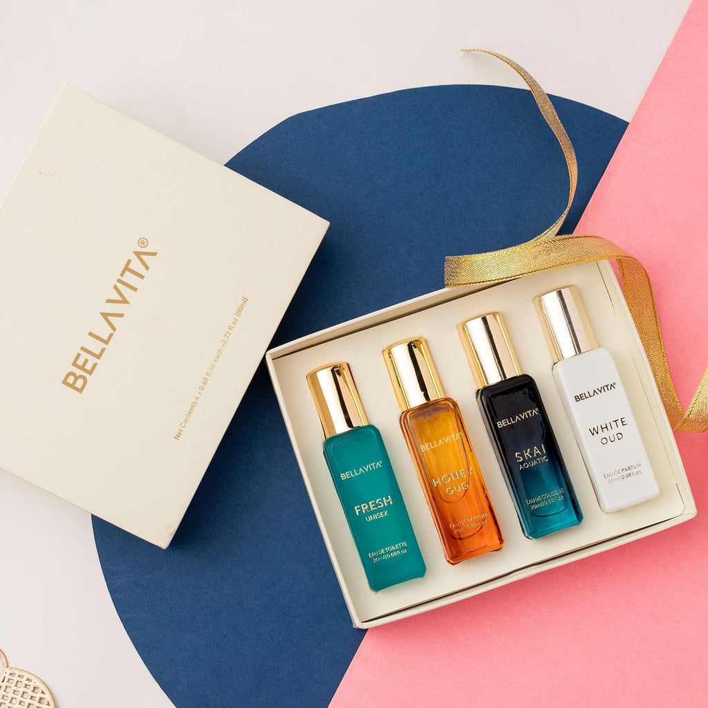 Bella Vita Luxury Long Lasting Unisex Perfume Gift Set | Perfume for Man | Gifts for Woman | 4x20ml | Woody, Aquatic & Sweet Premium Fragrance