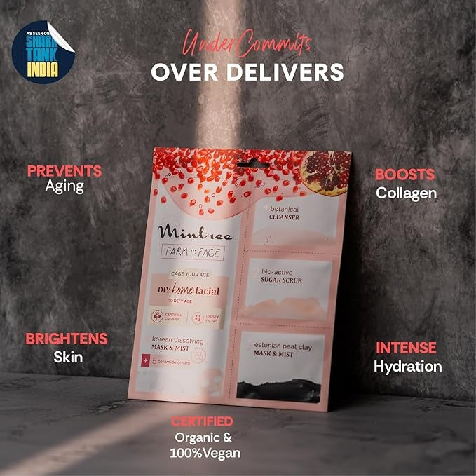 Mintree Organic Pomegranate Brightening at Home Facial Kit