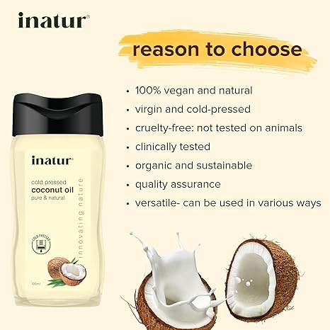 Inatur Coconut Oil Cold Pressed & Organic - 100 ml
